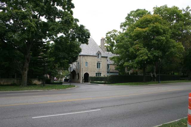 A street within the gated Sessions Village neighborhood, built in phases from 1927 onward.
