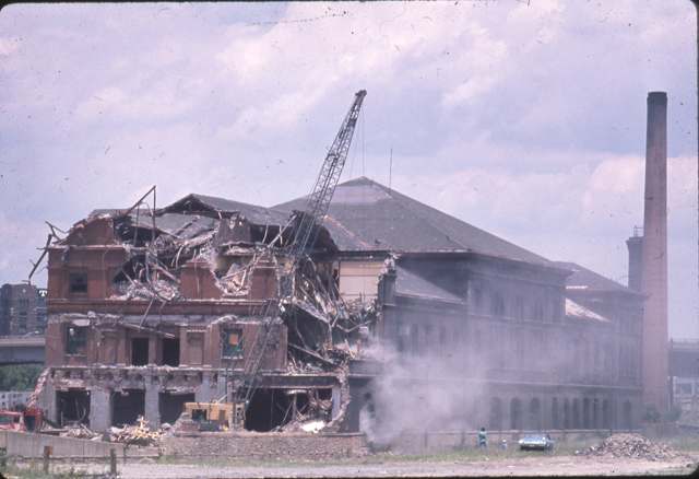 Union Station's passenger waiting room coming down in 1979, three years after the High Street arcade was demolished overnight