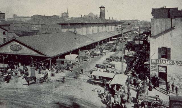 Central Market, Columbus, in 1898; the market operated from 1814 until 1966