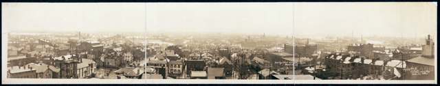 Panoramic view of the Scioto in flood at Columbus, March 25, 1913