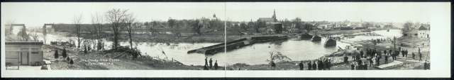 Panoramic view of the March 29, 1913 flood on the Olentangy River in Delaware