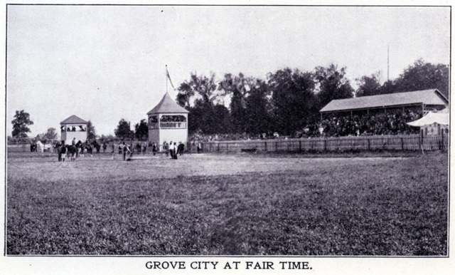 Horses at the Grove City fair track.