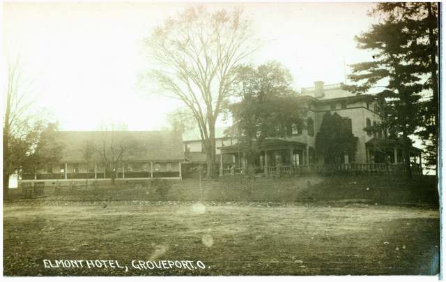 The Elmont Hotel, Groveport, on a photograph/postcard dated 1911; the property later became part of the Groveport School site.