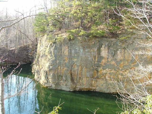 Blackhand Gorge State Nature Preserve on the Licking River, upstream of Hanover village, site of the destroyed Black Hand petroglyph