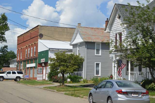 Buildings on S. Main Street just south of the public square in Hartford (Croton)