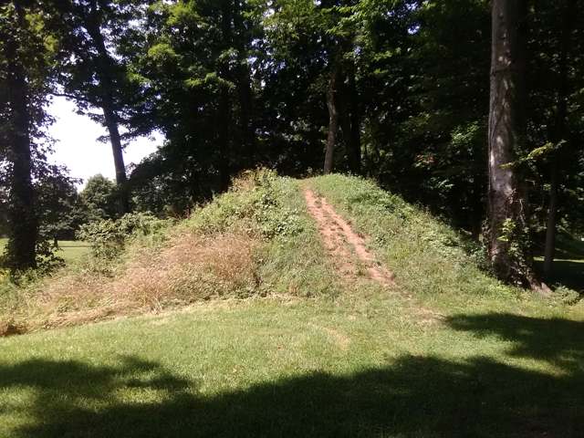 A mound within the Great Circle Earthworks, Heath
