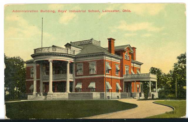 Postcard of the Administration Building at the Boys' Industrial School (the former Ohio Reform Farm) near Lancaster