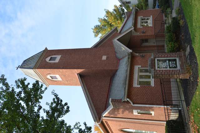 Front of the former St. Matthew's Lutheran Church, 99 Commerce Street, Lockbourne, built 1875; photographed 2015