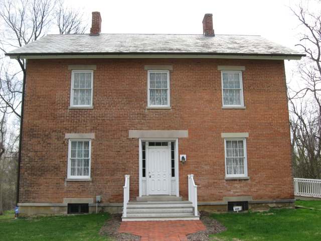 The George and Christina Ealy House, 6359 Dublin-Granville Road, New Albany, built in 1860 and listed on the National Register of Historic Places; photographed in 2011.