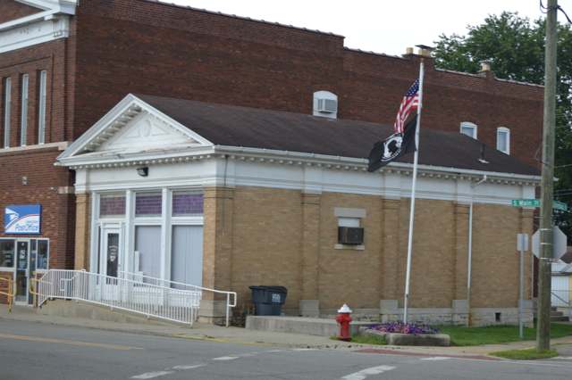 The former bank building at 101 S. Main Street, now Pleasantville's police station