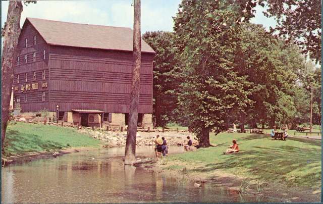 Postcard view of Ye Olde Mill, Utica, later the headquarters of Velvet Ice Cream