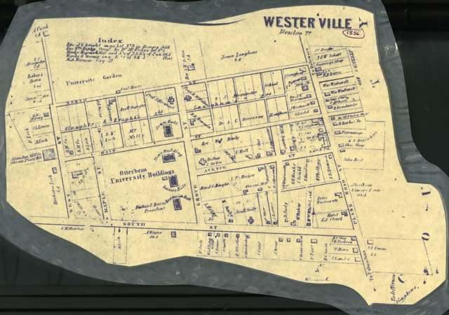 Property ownership plat map of the village of Westerville, Blendon Township, drawn by John Graham, Esq.