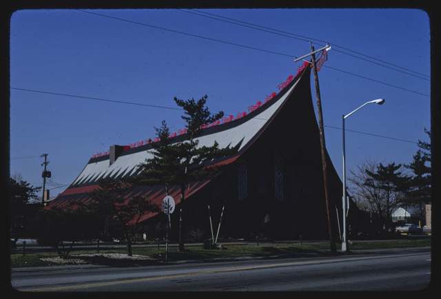 The Kahiki Restaurant on East Broad Street, from the John Margolies Roadside America photograph archive.
