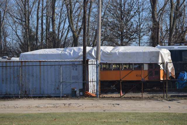 Ohio Public Service interurban combine car No. 21, built 1905 by the Niles Car & Manufacturing Company, preserved at Worthington's Ohio Railway Museum.