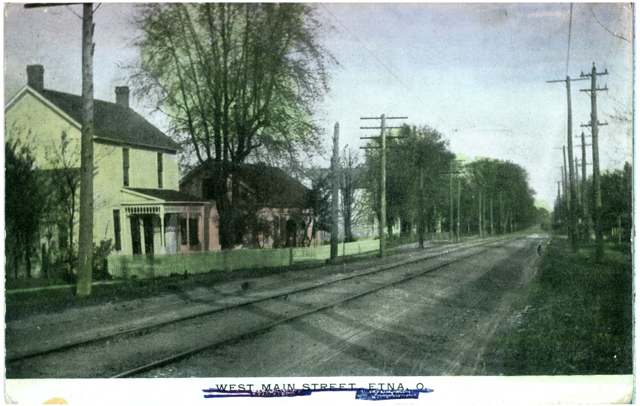 Postcard view of West Main Street, Etna, Ohio