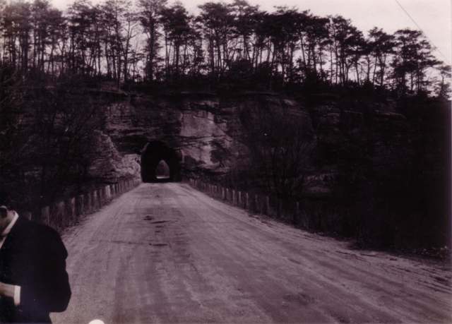 The north end of the electric interurban railway tunnel through Black Hand Gorge, near Toboso, on the old "Gorge Road"