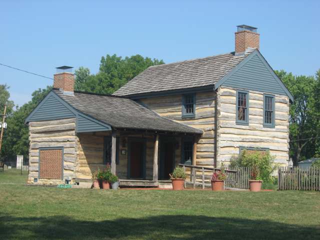 One of the Groveport Log Houses, built 1815 and moved to a park on Wirt Road; photographed 2012