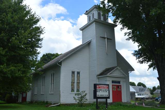 St. Paul's Evangelical Lutheran Church, 37 S. Main Street, St. Louisville, descended from the Lutheran congregation organized in the township around 1839