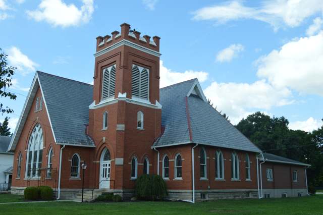 Front and eastern side of the Alexandria Baptist Church, 94 W. Main Street