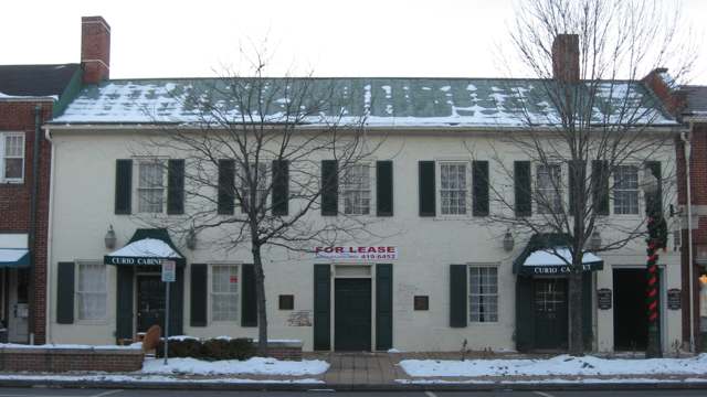 The Kilbourn Commercial Building, built 1808, at 679-681 High Street, Worthington; photographed 2010