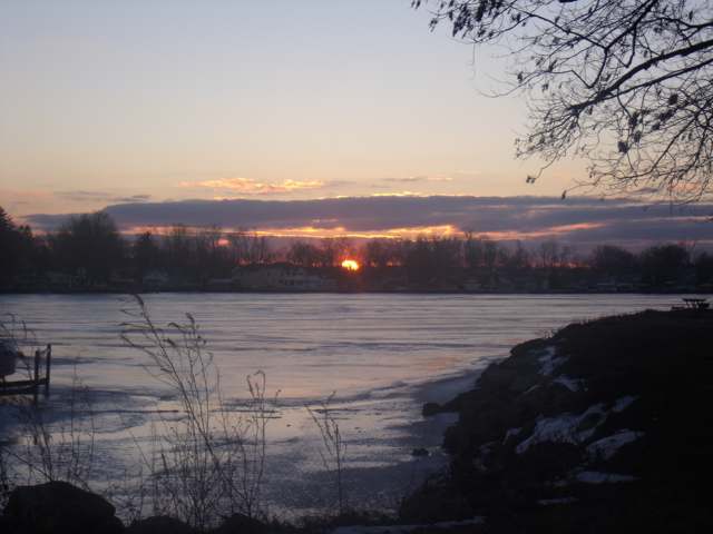 Sunset over Buckeye Lake from Fairfield Beach