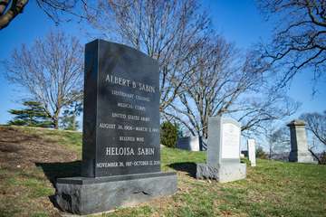 Gravesite of U.S. Army Lt. Col. Albert Bruce Sabin in Section 3 of Arlington National Cemetery, Arlington, Virginia, Feb