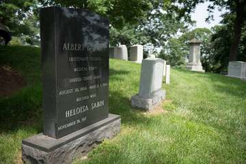 Lt. Col. Albert B. Sabin, buried in Arlington National Cemetery’s Section 3, Grave 1885-RH, invented the oral polio vacc