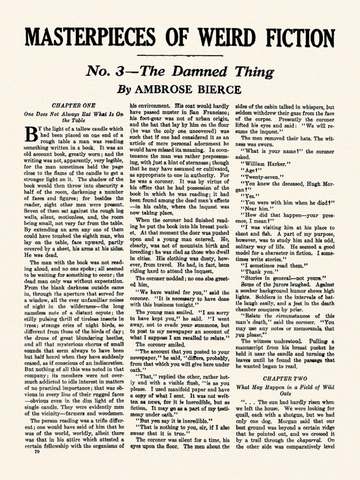 Scanned copy of page 71 of the pulp magazine "Weird Tales (September 1923, volume 2, number 2) showing the story "The Da