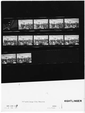 ● Frame(s): WHPO-0880-06A-16A, Vice President Agnew and Daniel Moynihan holding a press conference with mayors of large