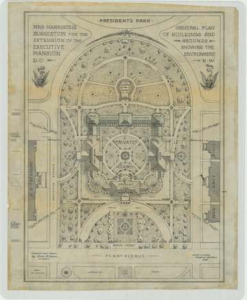 This is a proposed extension to the White House by First Lady Caroline Harrison.