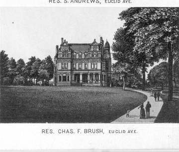 Charles F. Brush house on Euclid Ave. at E. 37th St., Cleveland, Ohio in 1888. It was demolished n 1930.