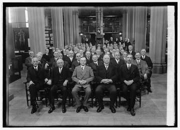 Title: Smithsonian regents, 2/11/27 Gathering in the Great Hall of fifty leaders of the scientific, political and indust