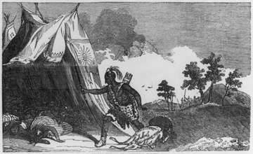 Title: Logan finding his murdered family Abstract/medium: 1 print : wood engraving.