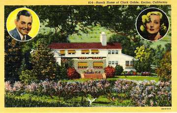 814, Ranch home of clark gable and carole lombard