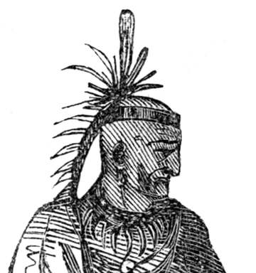 I have isolated and cropped the character on the far left assuming that the caption "Chiefs Cornstalk, Logan and Red Eag