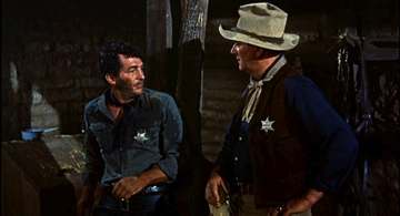 Cropped screenshot of Dean Martin and John Wayne from the trailer for the film Rio Bravo