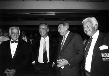 L-R: Sheriff Nick Navarro, Miami Dolphins head coach Don Shula, sports journalist Howard Cosell and unidentified NFL Alu