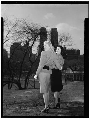 Gottlieb, William P., 1917-, photographer. [Portrait of Doris Day and Kitty Kallen, Central Park, New York, N.Y., ca. Ap