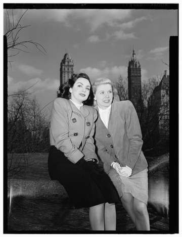 Gottlieb, William P., 1917-, photographer. [Portrait of Doris Day and Kitty Kallen, Central Park, New York, N.Y., ca. Ap