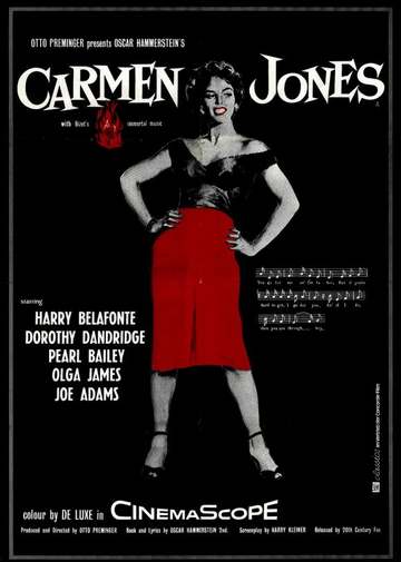 Theatrical poster for the film Carmen Jones (1954).