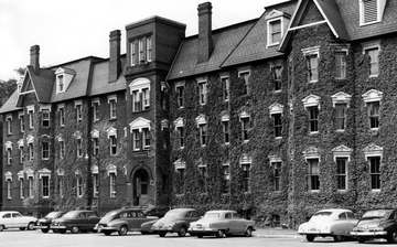 Adelbert Dormitory of WRU, later renamed Pierce Hall, demolished in 1962. Pierce Hall, then Western Reserve University (
