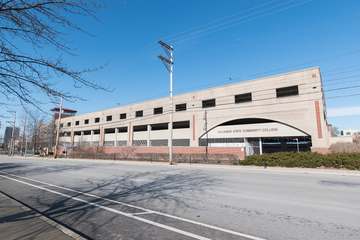 Columbus State parking garage. Site of the Elijah Pierce properties.