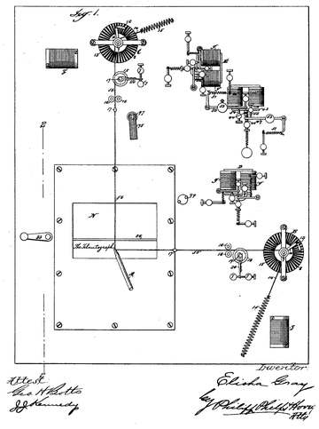 Main schema of the 1888 telautograph