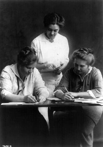 Florence E. Allen (seated, left), Elizabeth J. Hauser, and Greta Coleman