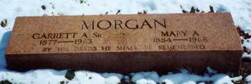 I took this photograph of the gravestone of Garrett Morgan in Cleveland, Ohio, in February of 2003. I hereby release all