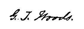 Signature of Granville T. Woods (1856-1910), American inventor and engineer