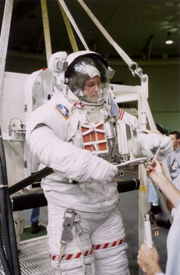 Gregory J. Harbaugh, STS-82 mission specialist assigned to extravehicular activity (EVA) involved with the servicing of 
