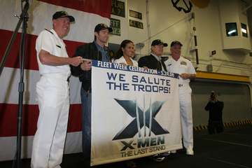 NEW YORK (May 24, 2006)- Hugh Jackman, Halle Berry and Kelsey Grammer greeted servicemembers before Fleet Week. Marines