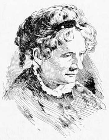 Portrait of United States author Harriet Beecher Stowe in later life