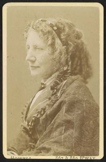 Title: Author and abolitionist Harriet Beecher Stowe] / Howell, 867 &amp; 869 B'way Abstract/medium: 1 photograph : albu